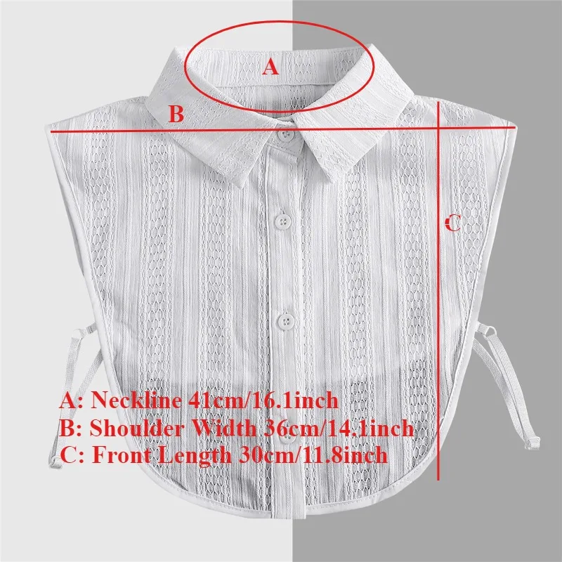 Women Fashion Ruffle Fake Collar Shirts Button-up Stand Lapel Half Shirt Detachable Collar Female Blouses Tops Clothing Ties