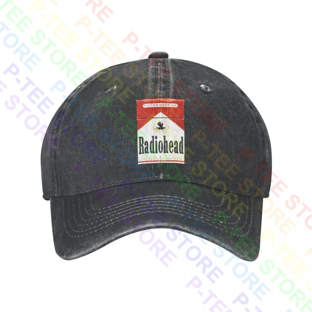 Radiohead Malboro Smoking Washed Denim Baseball Cap Trucker Hats Unique Best Seller