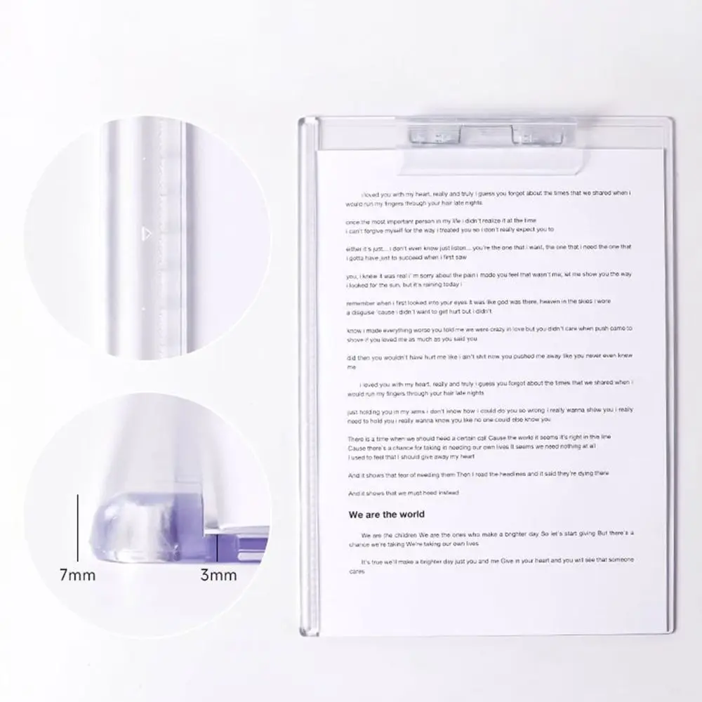 Korean With Graduated Scale Writing Clipboard Transparent Durable Memo Clipboard Arcylic A4/A5 Menu Folder School