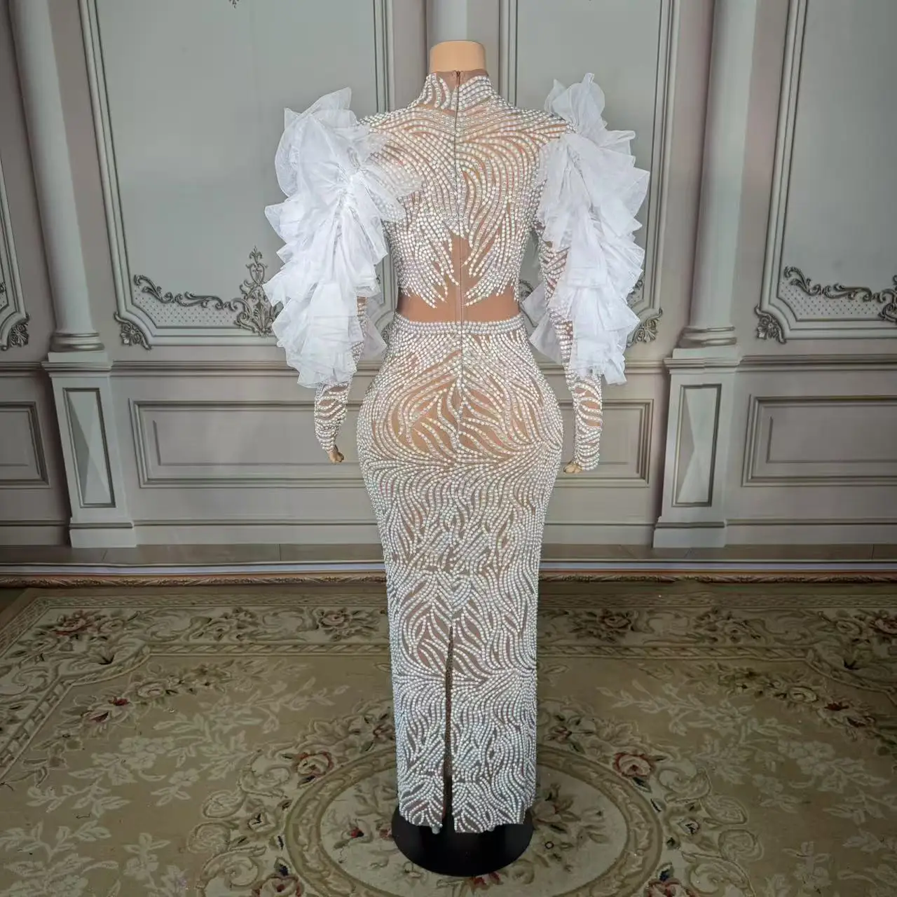 ZD Women's Sexy Long Prom Dresses Sparkly White Pearls Tassel African Black Birthday Party Photo Shoot Gown Fur Accessory - AliExpress 200000345 ZD Women's Sexy Long Prom Dresses Sparkly White Pearls Tassel African Black Birthday Party Photo Shoot Gown Fur Accessory - AliExpress 200000345