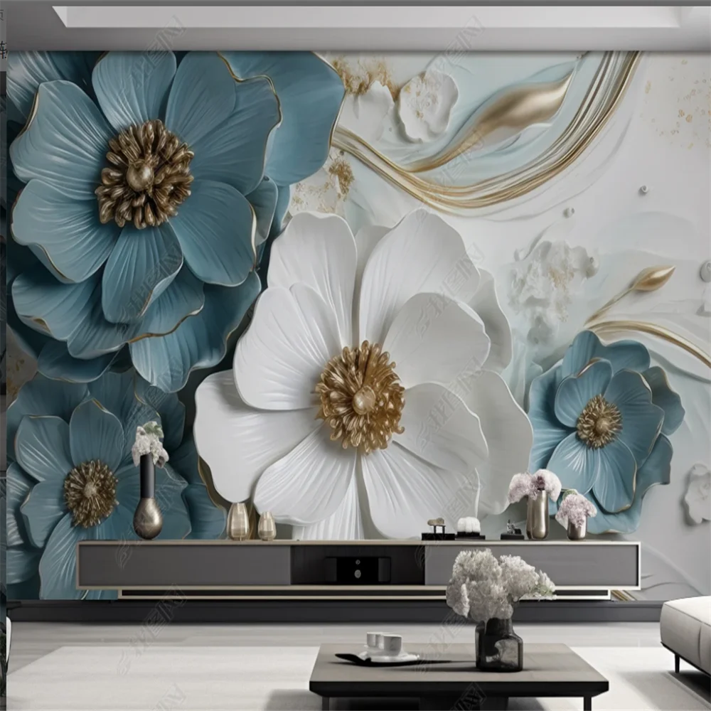 

custom photo Diamond Jewelry Rose Wallpaper TV Background Mural Stickers for Living Room Large Painting 3D wall paper Home Decor