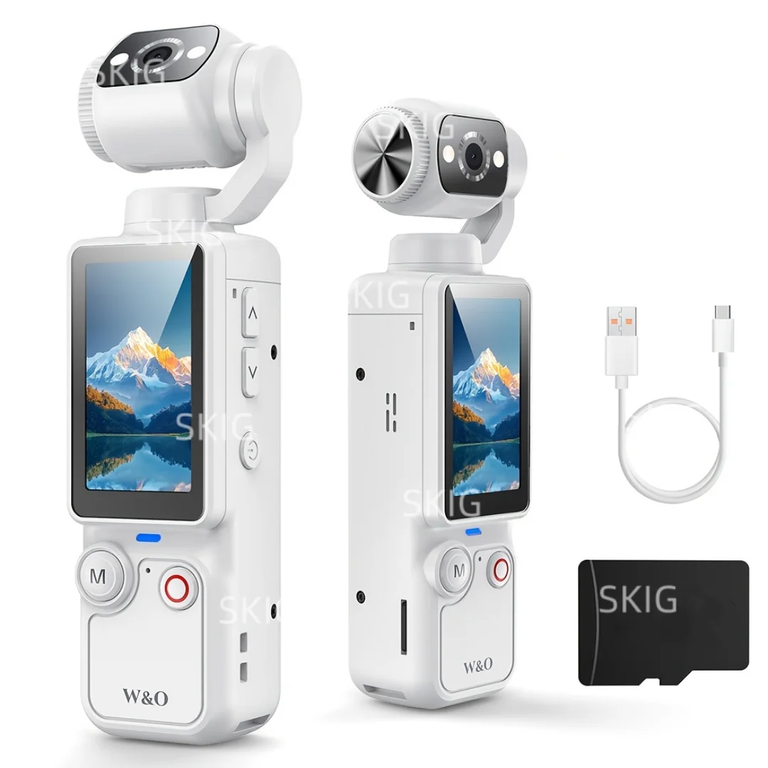 Cámara de Video SKIG 1080P FHD con CMOS de 1.9'', Recargable por USB, 180 °   Videocámara Giratoria para Vlogging, Cámara para Vlogging