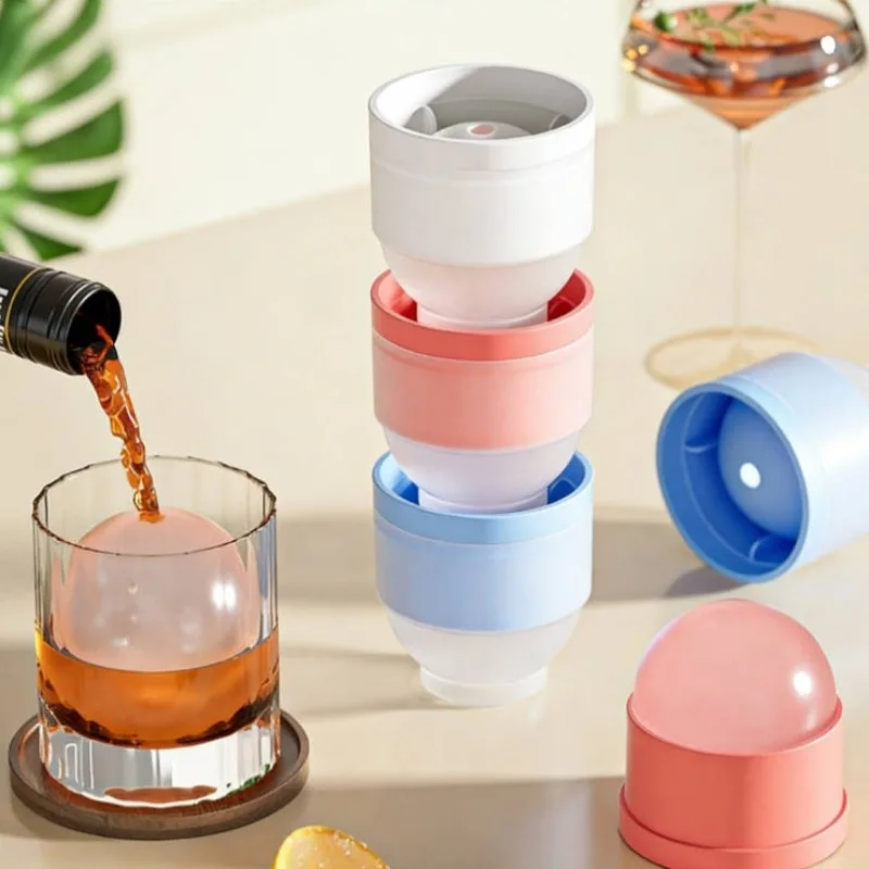 Ice Ball Mold Stackable Slow Melt Spherical Ice Cube Tray for Whiskey Cocktails Food Grade Reusable DIY Ice Maker