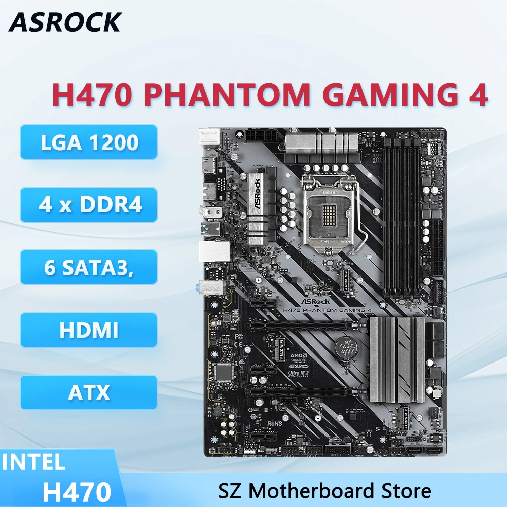 ASROCK H470 PHANTOM GAMING 4 motherboard H470 placa mãe pc LGA1200