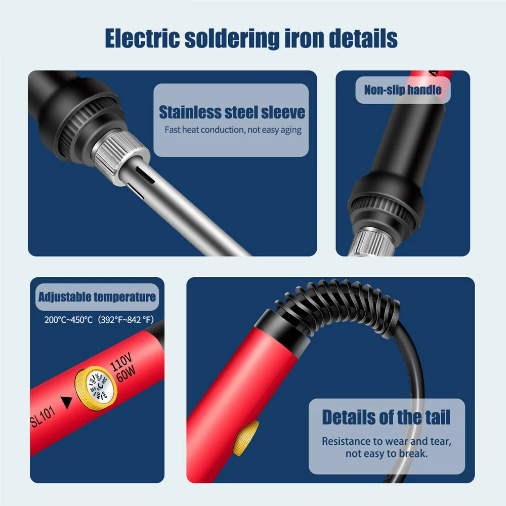 60W SL101 saldatore elettrico temperatura regolabile 220V 110V strumento di saldatura elettrocauterizzazione portatile spina usa/ue