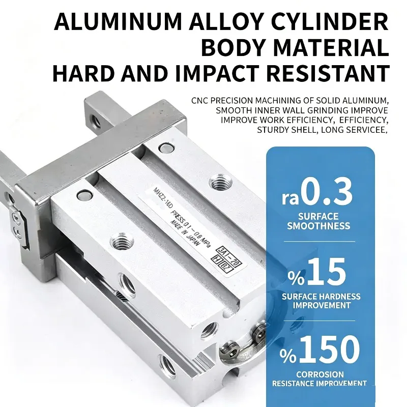 MHZ2 Double Acting Air Pneumatic Parallel Gripper MHZ2-10D MHZ2-16D 20D 25D 32D 40D Aluminium Clamps Finger Cylinder