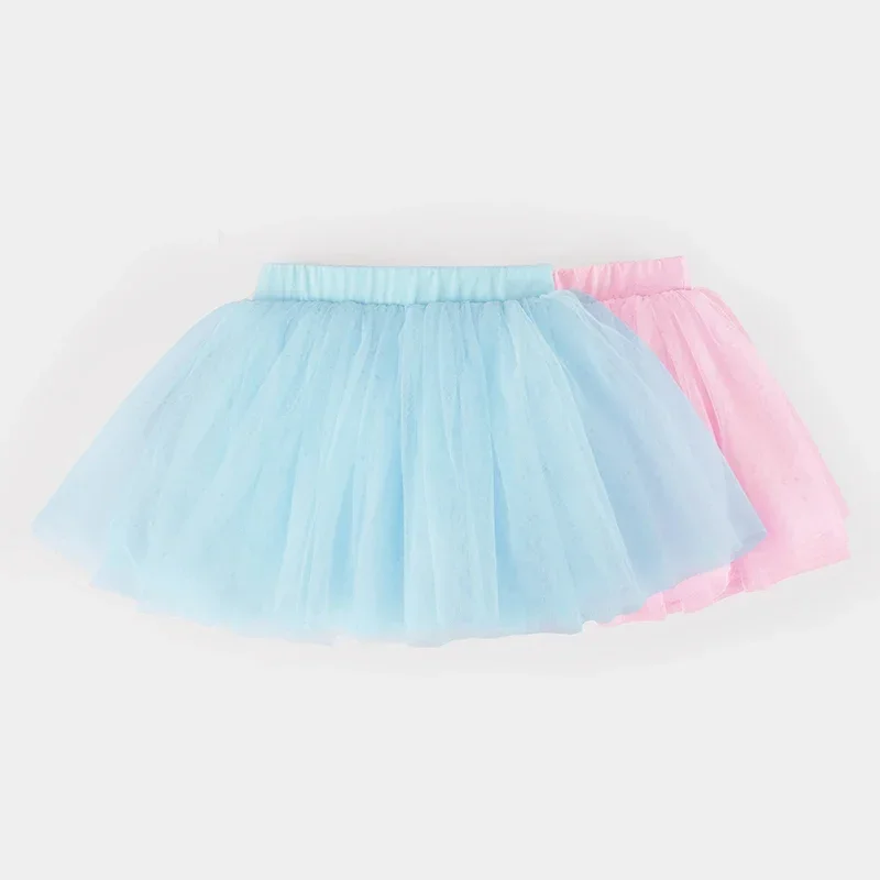 

Children's Four Layers Tulle Soft Mesh Short Skirts Girls Wide Edge Elastic Ballet Tutu Half Body Skirts