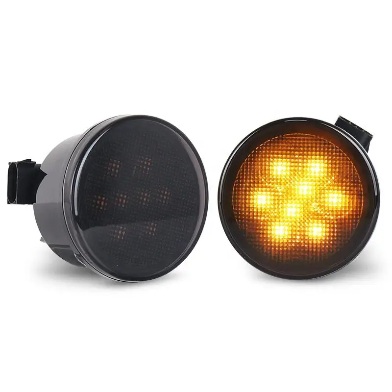OVOVS Smoke Lens LED Turn Signal Light Assembly Front Fender Amber Indicator for Jeep Wrangler JK