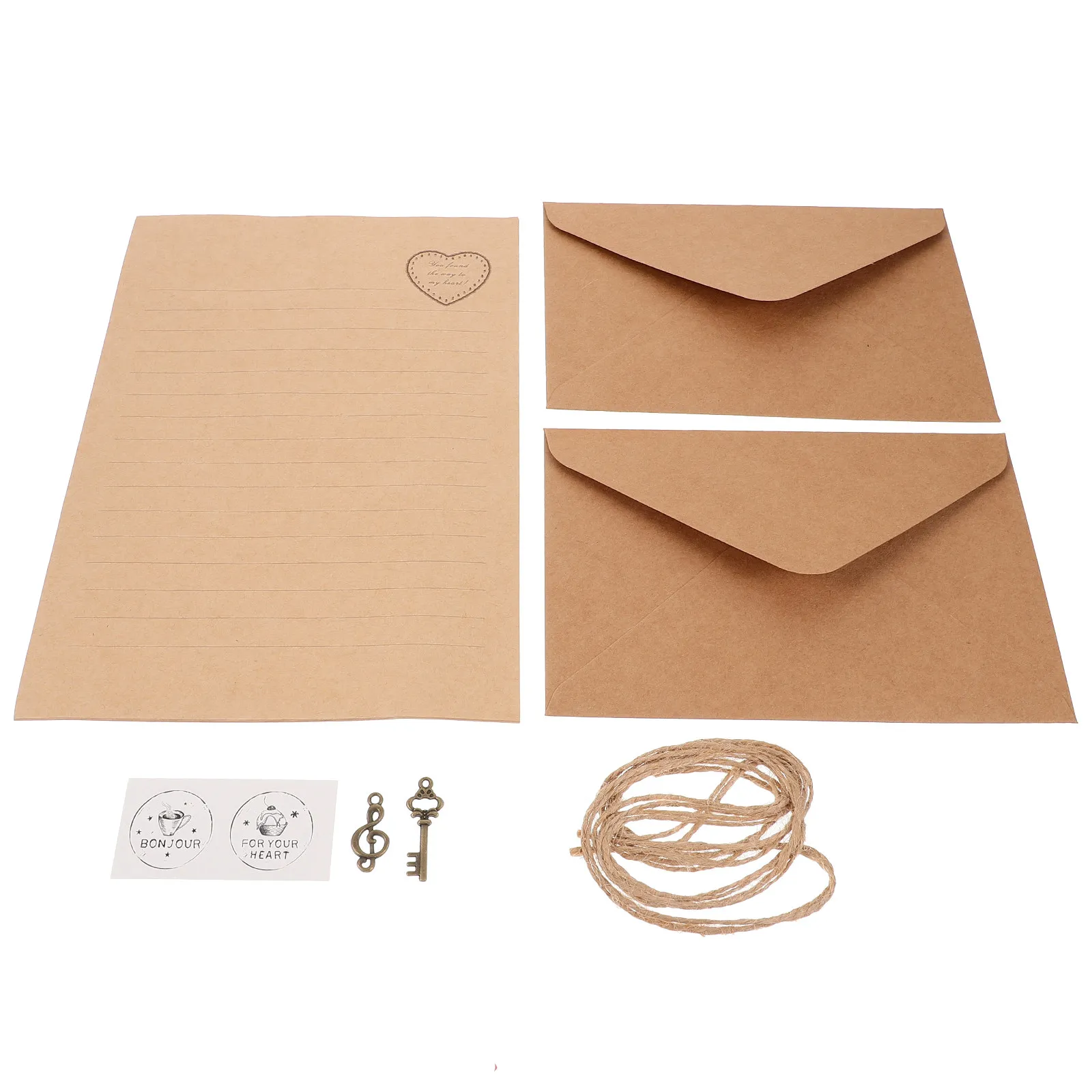 2Sets Writing Paper Envelope Set Vintage Style Retro Letter Stationery Kit Invitations Letters Calligraphy Practice