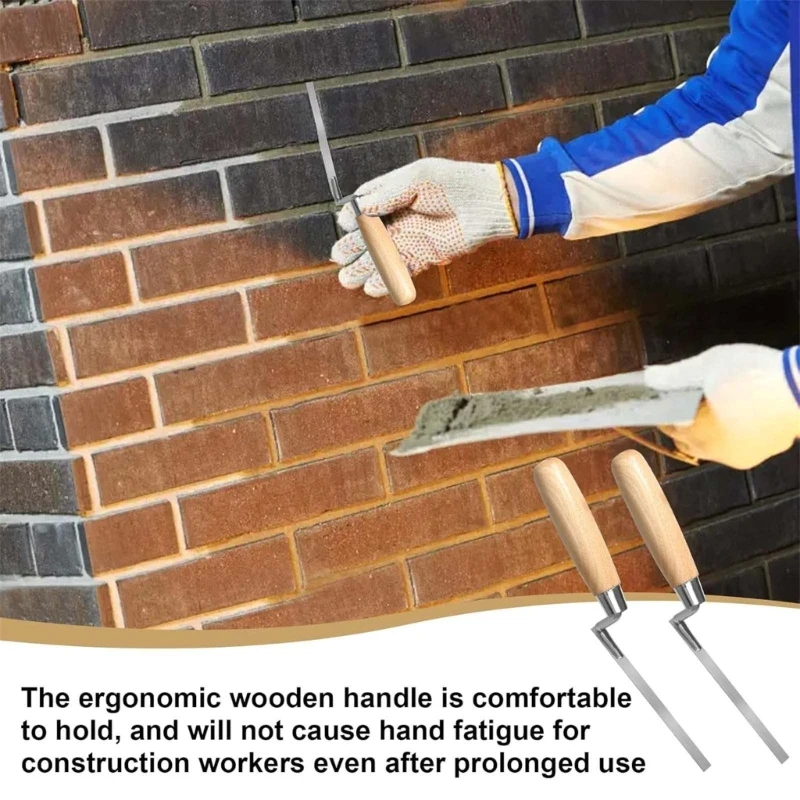 2pcs Tuck Pointers Tuck Pointing Truel with Handle Mortar Repair Tool Tuck Kxre