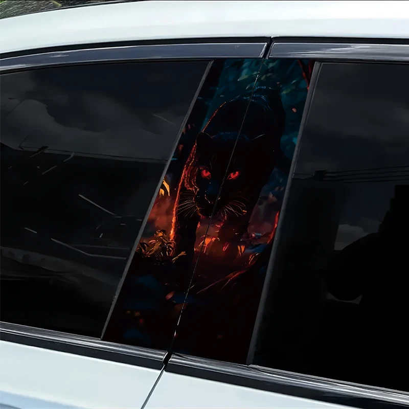 

2 наклейки на B-стойку автомобиля, защитная виниловая пленка Black Panther.