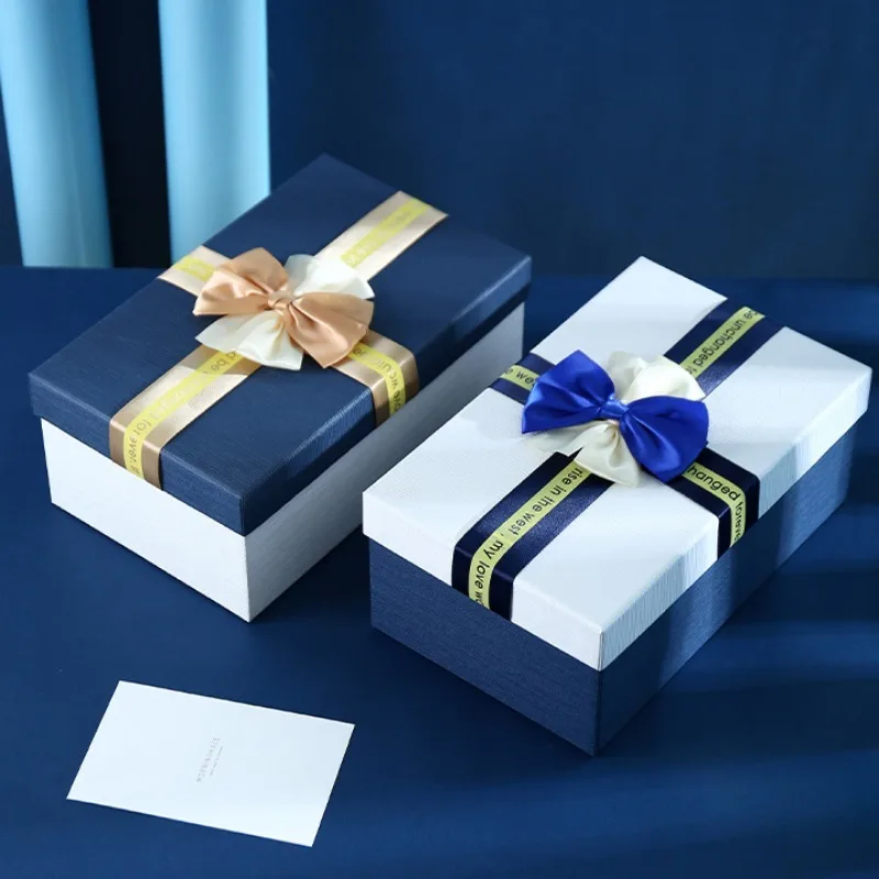 Coffrets cadeaux rouges et bleus de qualité supérieure, grande capacité, carton de haute qualité, emballage de luxe pour anniversaires et occasions spéciales