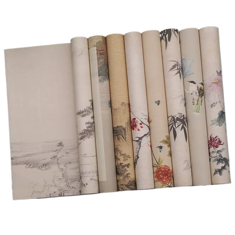 Antique Batik Xuan Paper Brush Calligraphy Works Xuan Paper Ancient Chinese Style Writin Cultural Creationg Half Ripe Rice Paper