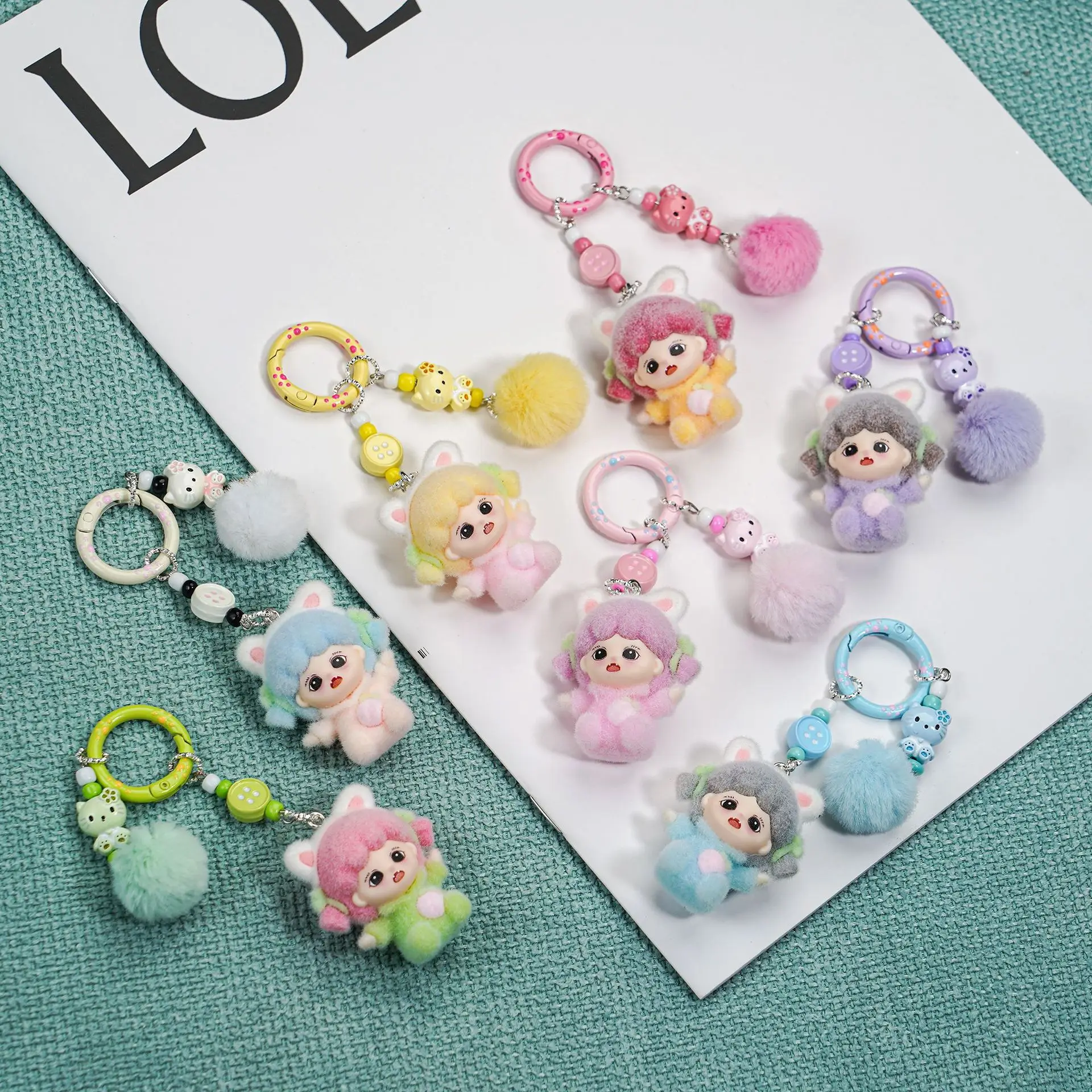 

1PCSWith hole beads with hole bag hanging handmade loose beads ornaments tide play key chain