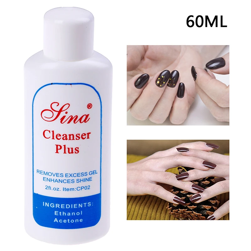 Liquid Surface Sticky Layer Residue Nail Art Acrylic Clean Degreaser For Nail UV Gel Polish Excess Remover 60ML Cleanser Plus