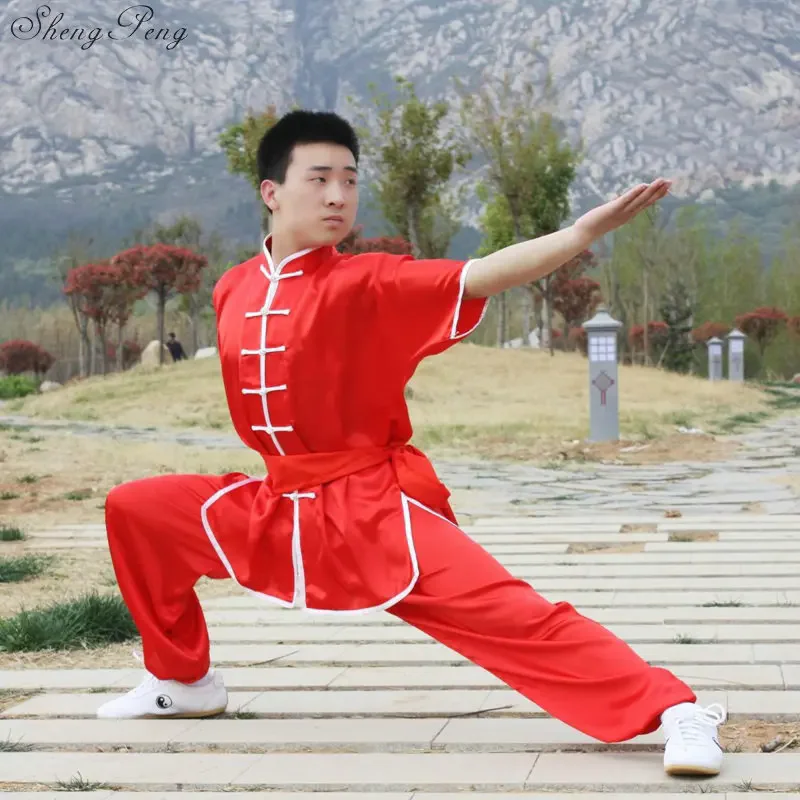 Chinese Kung Fu Costumes Wu Shu Clothing TaiChi Uniform Traditional China Suit short Sleeved Women Men KungFu Dress