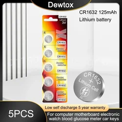 125mAh CR1632 1632 ECR1632 DL1632 BR1632 3V Lithium Battery for Watch Clock Remote Control Button Coin Cell