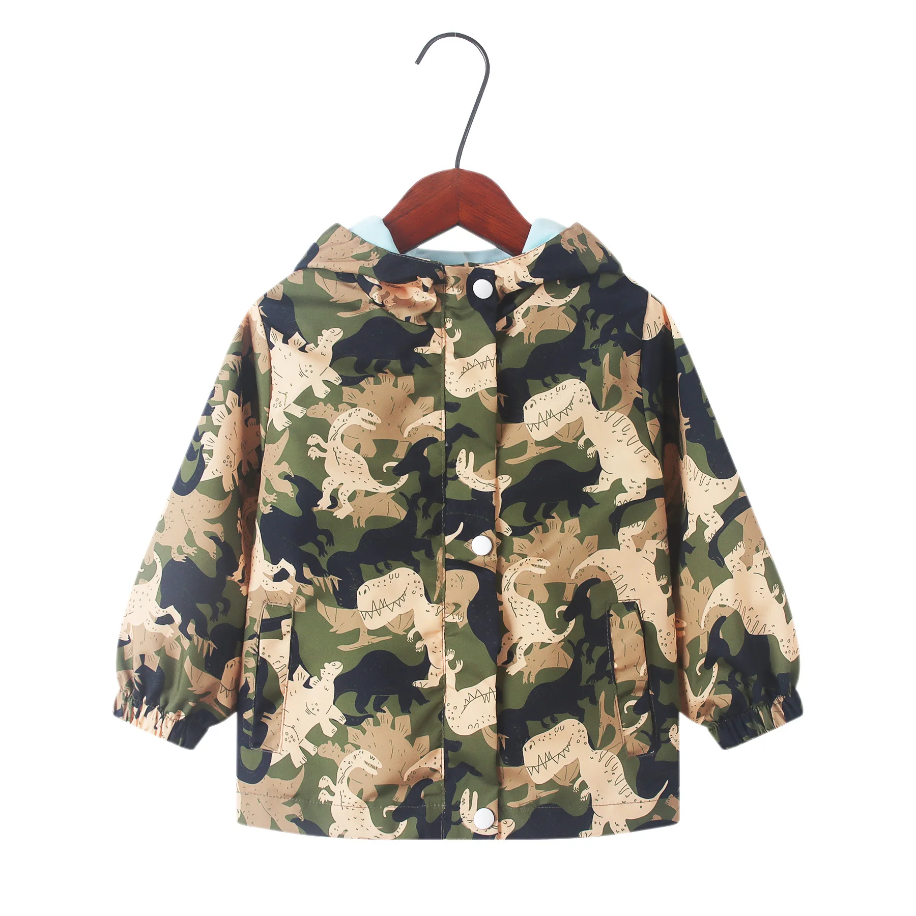 Spring Autumn Girls Cute Cartoon Unicorn Print Windbreaker Outerwear Kids Hooded Zipper Waterproof Jacket Children's Casual Coat