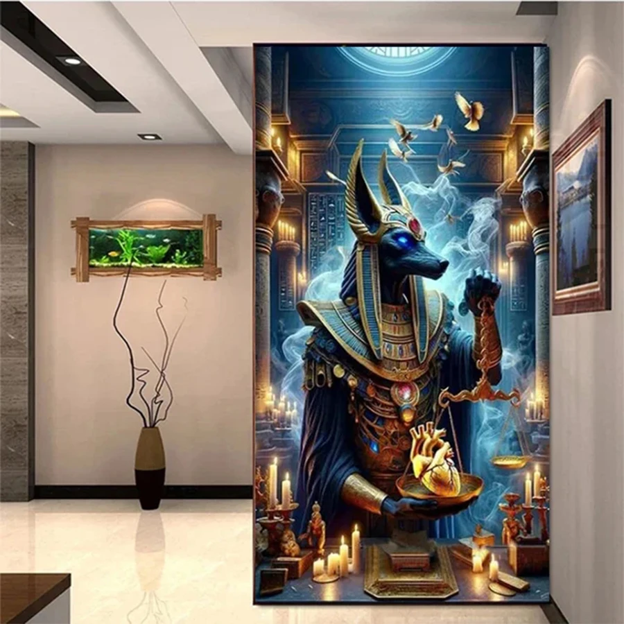 DIY Diamond Painting Anubis Ancient Egypt Mythology The God of Death Diamond Mosaic Full Drill Cross Stitch Handmade Hobby