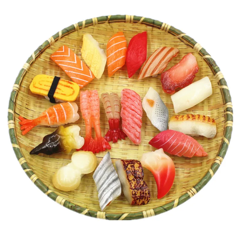 Simulation 3d Sushi Model Cooking Toys Japanese Food Salmon Sushi Rice Ball Simulation Food Model Display Props Keyring Jewelry