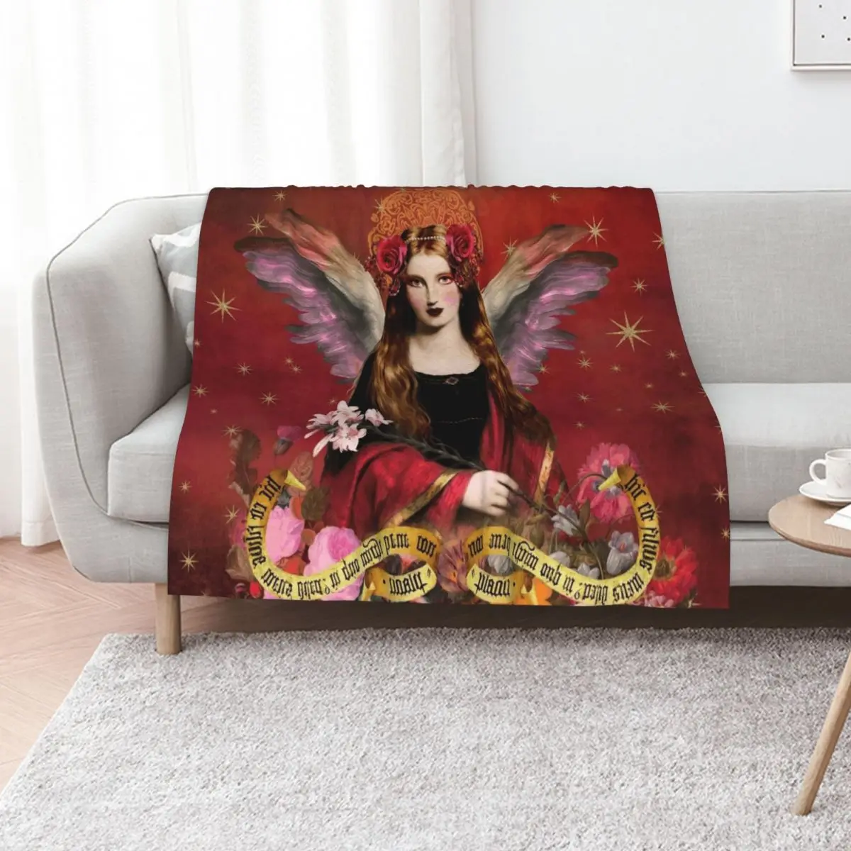 

Pre Raphaelite Angel In Red Throw Blanket Baby Hairys blankets ands Custom Blankets