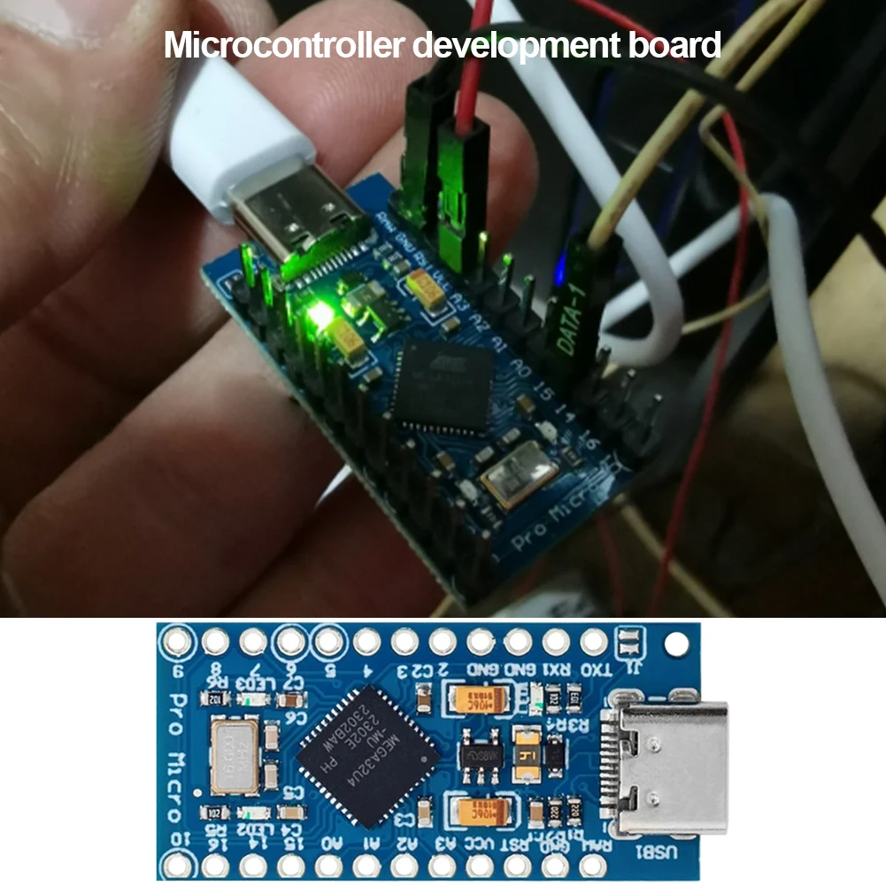 Pro Micro ATmega32U4 for Arduino IDE V1.0.1 5V 16MHz Original Chip Replace Development Module Board With 2 Row Pin Header