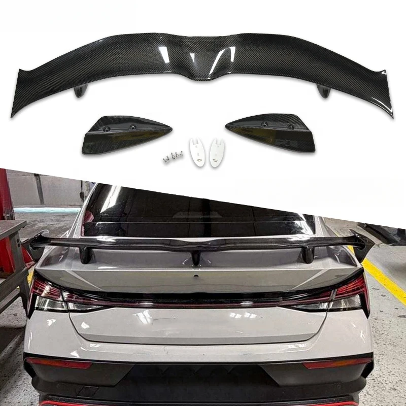 High Quality Diffuser Style Real Carbon Fiber Rear Spoiler Wing Fit For CN7 N Line 2021-2025