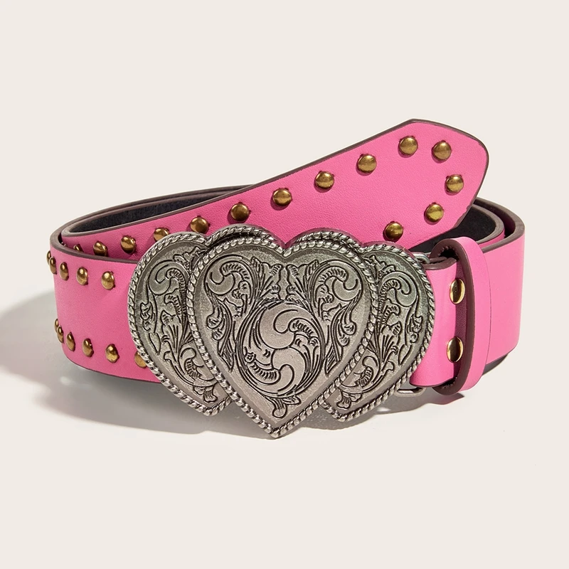 

Женские ремни в стиле ретро в стиле вестерн с тиснением цветочного дизайна и серебряной пряжкой для джинсовых джинсов и юбок