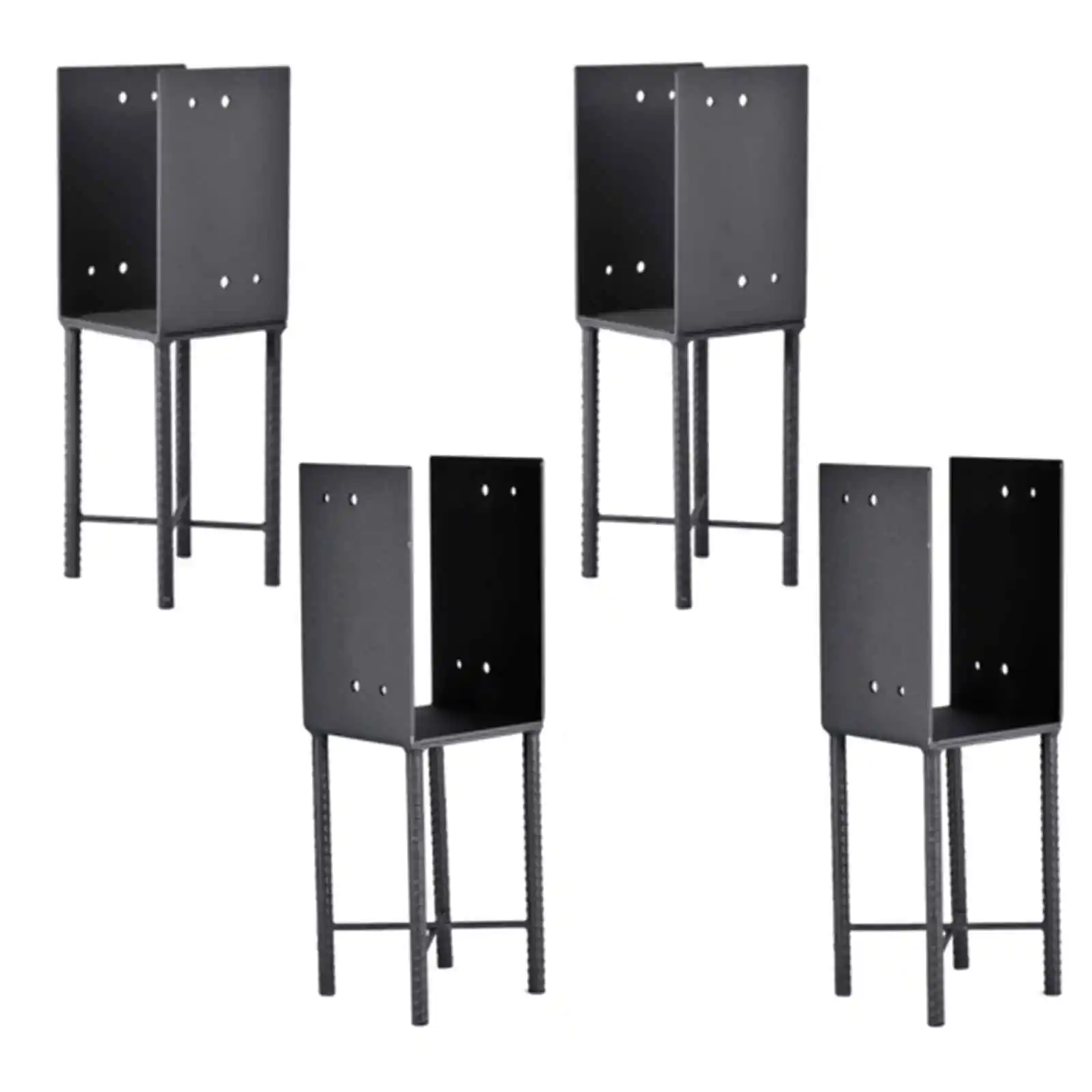 

5.5in Deck Post Base, U-Shaped Post Base Holder 4 Pieces, Deck Railing Supports, Heavy-Duty Galvanized Steel Bracket