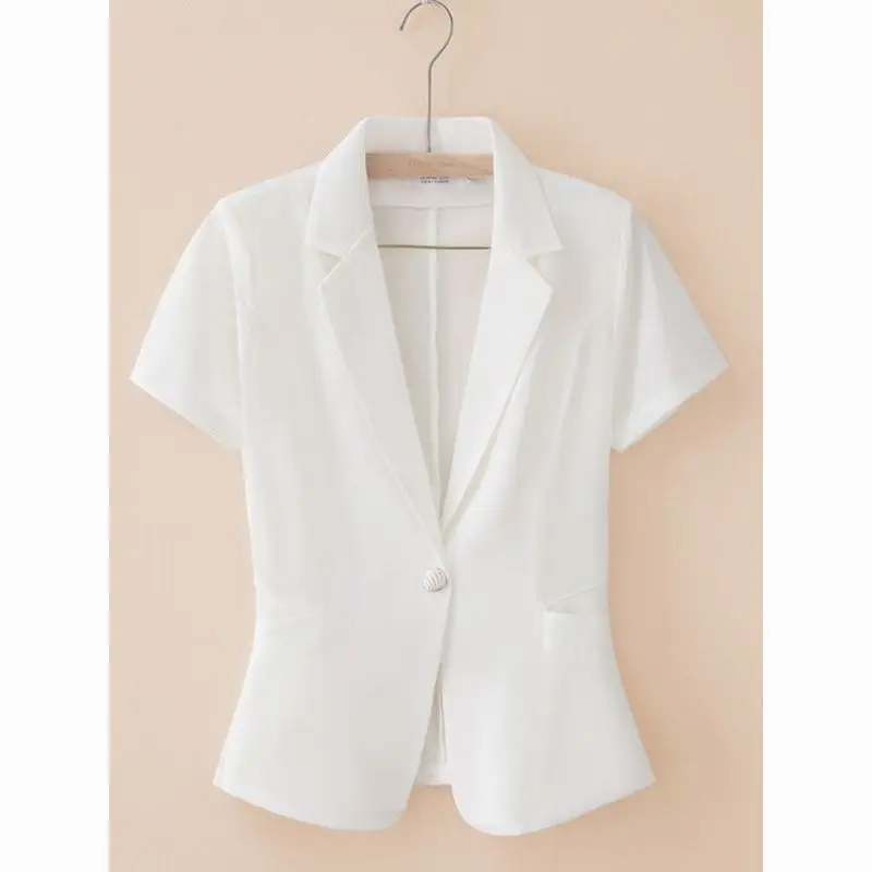 Summer ort Sve Me للسيدات مقاس كبير بقصة ضيقة وخفيفة الوزن وأزرار علوية احترافية لأعلى Ele Busin irt #2