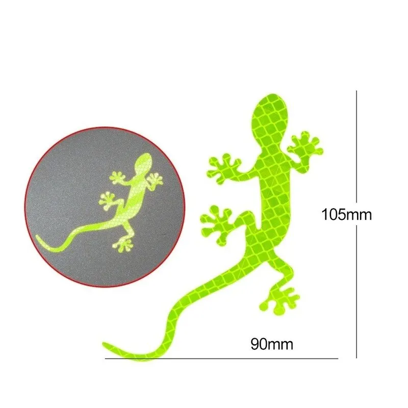 2Pcs Car Reflective Sticker Safety Warning Gecko Strip Light Reflector Mark Cars Auto Exterior Accessories Night Driving Warning