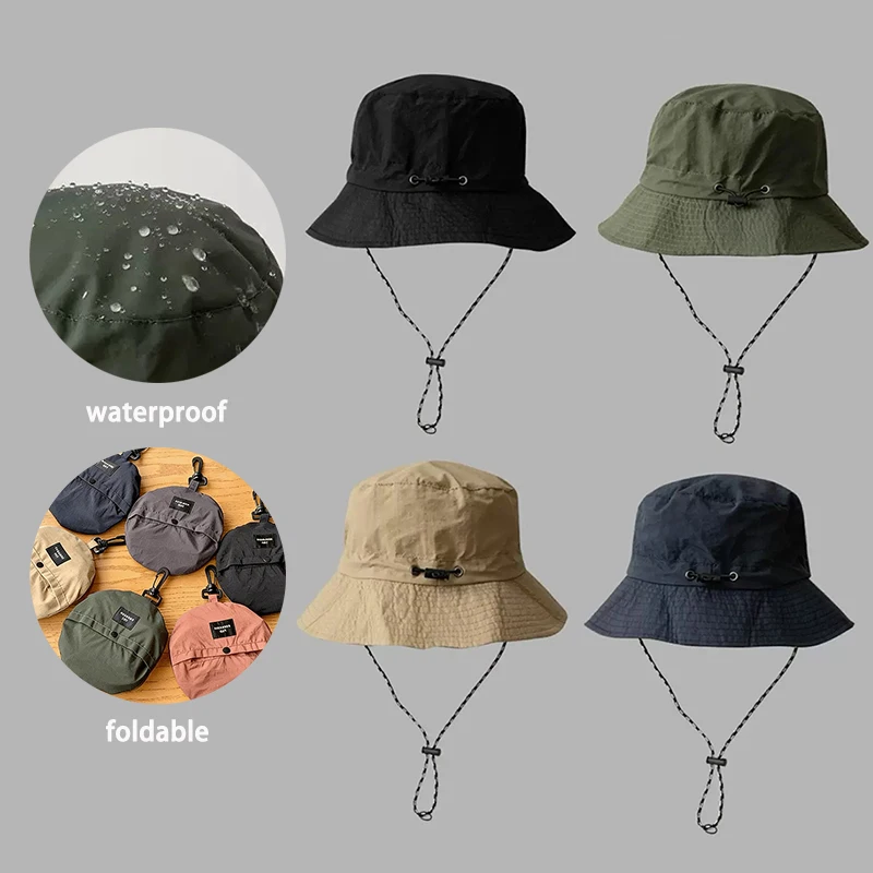 Sombrero impermeable portátil, protección solar, sombrero anti-UV, sombrero Panamá de secado rápido, sombrero para acampar, senderismo y actividades al aire libre