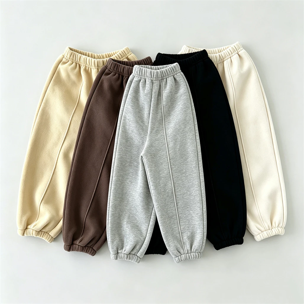 Simple Casual Sports Pants 2026 Small Child Autumn Winter Trousers Solid Color All-match Pants Toddler New Loose Sweatpants