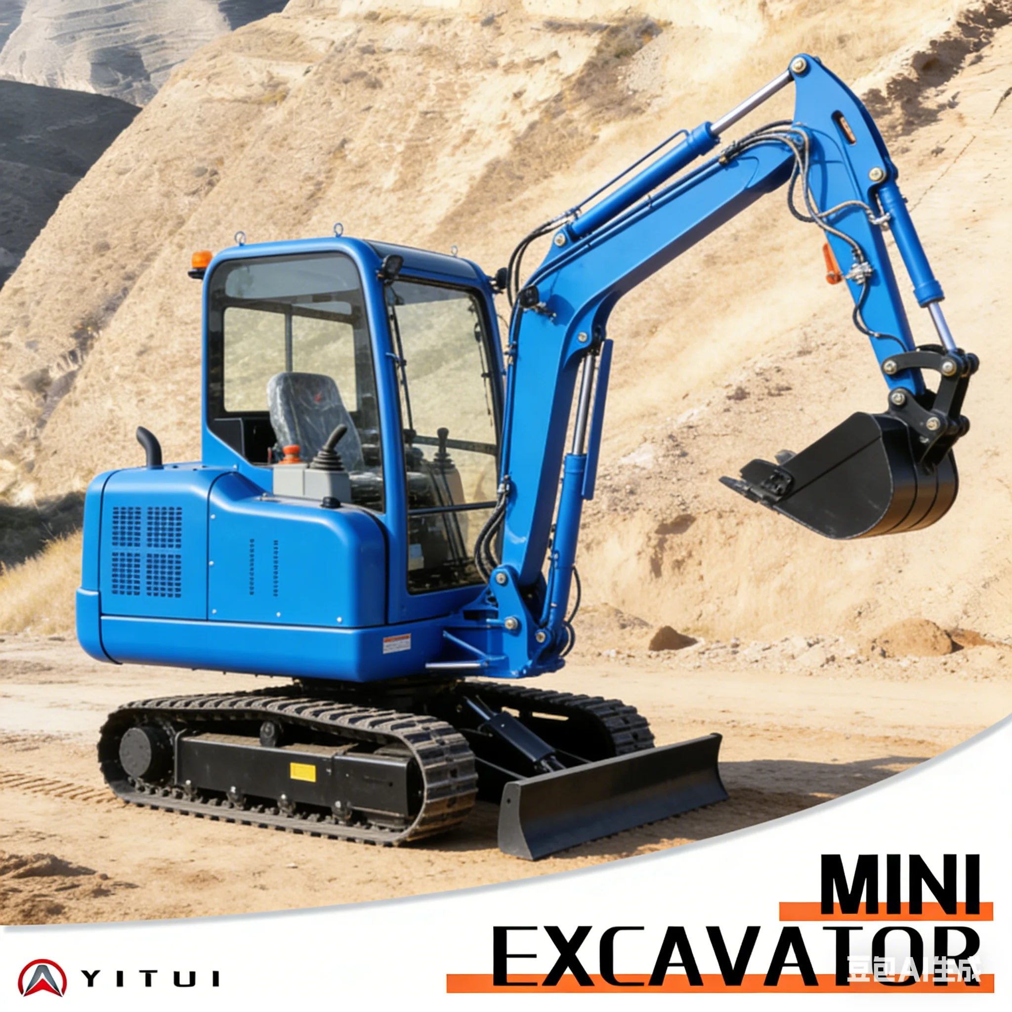 تخصيص الهيدروليكية 6.5 طن حفارة صغيرة عززت طوي بوم قابل للتعديل العمل نصف القطر الري الخنادق