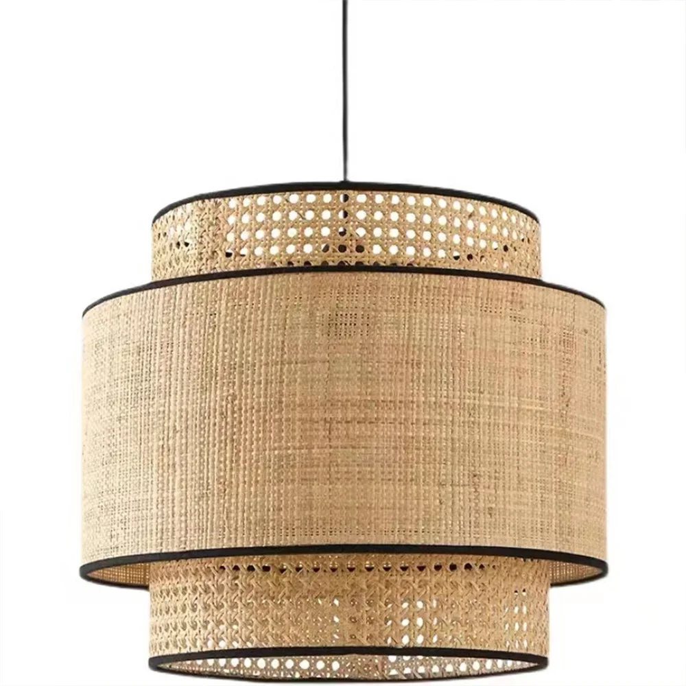 

rattan art bamboo woven hand-made cloth chandelier Nordic simple chandelier