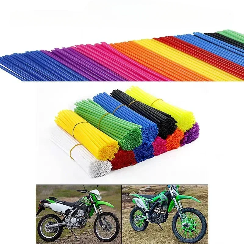 36PCS NEW Motorcycle Wheel Spoked Protector Wraps Rims Skin Trim Covers Pipe For Motocross Bicycle Bike Cool Accessories