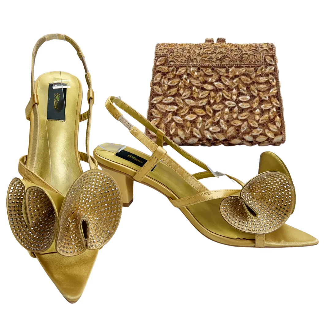 Italian Designer Evening Shoes With Clutch Bag Set for African Wedding and Bridal Occasions Lace Embroidered Beads Women's Shoes image 4