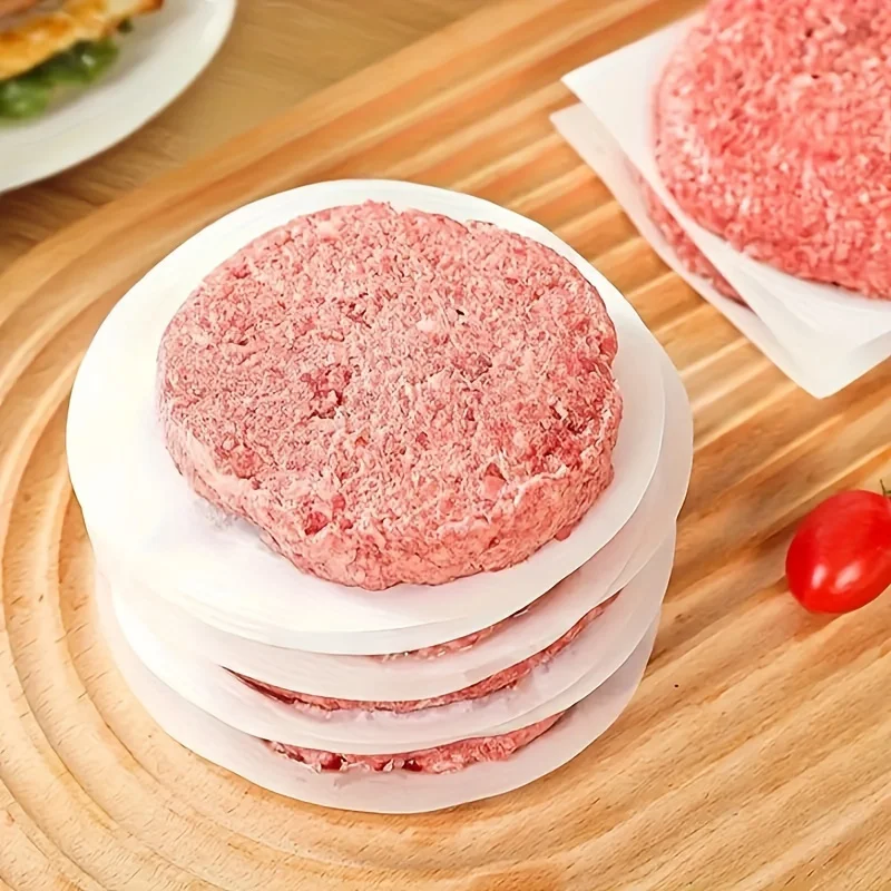 50Pcs Hamburger Patty Isolation Paper for Food Special Anti-stick Silicone Oil Paper for Separating Burgers,Other Foods