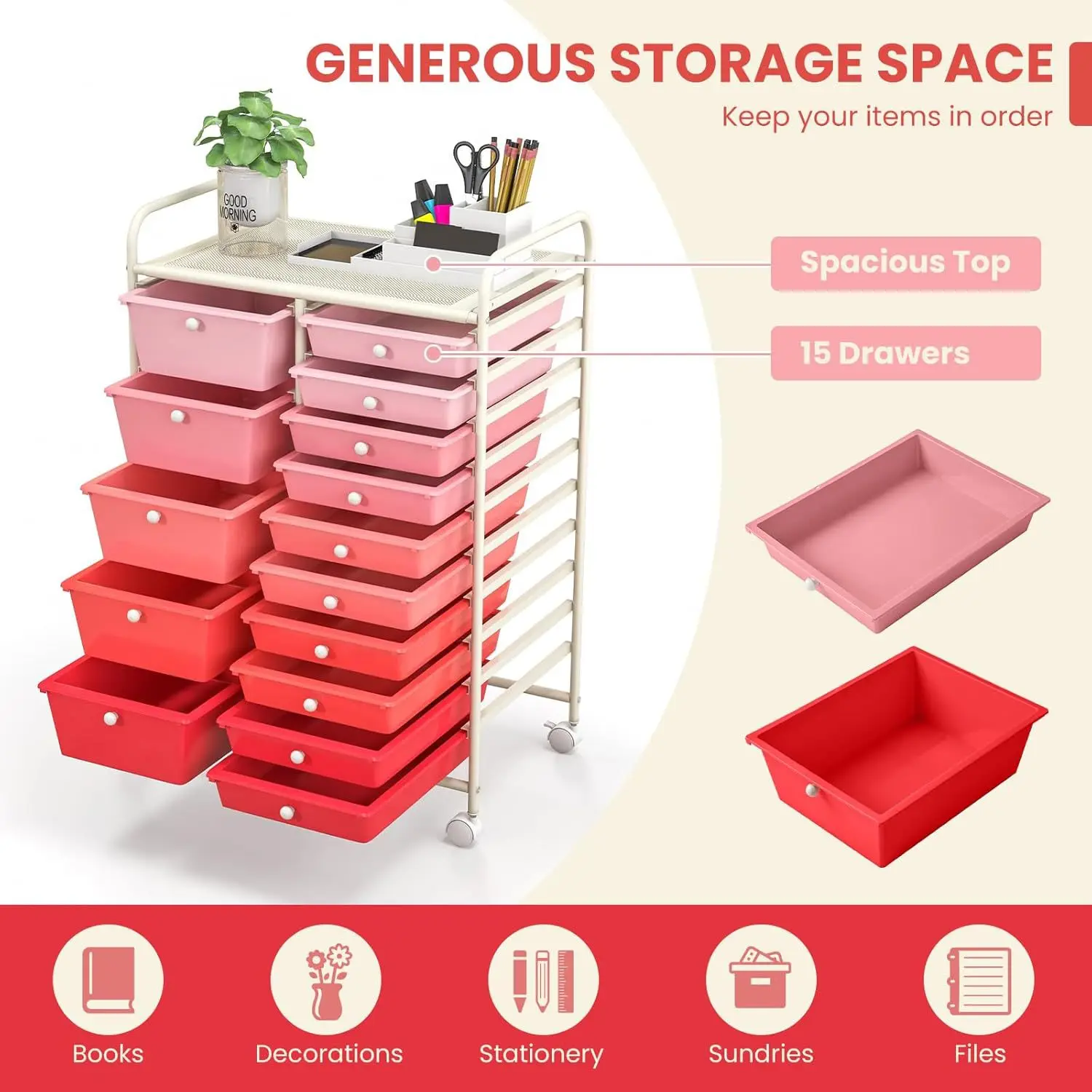 Household Organizer with Wheels Multi Layers Storage Cart Organizer Cart Kitchen Storage Kitchen Trolley
