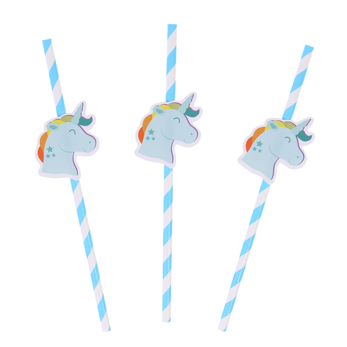 

10pcs Paper Unicorn Straws Beautiful Design for Parties Extra Long Flexible Drinking Decorative Safe to Use Ideal Embellishment