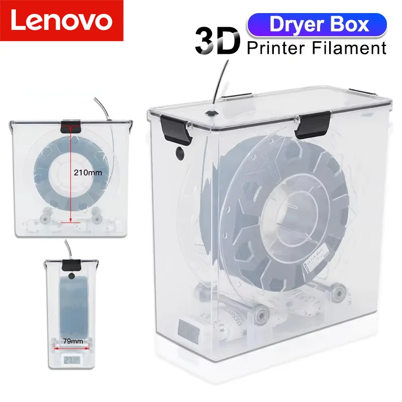 

Lenovo 3D Printer PLA Parts Filament Dryer Box 3D Printer Tools Storage Box Holder for Moisture-proof Real-time Monitoring