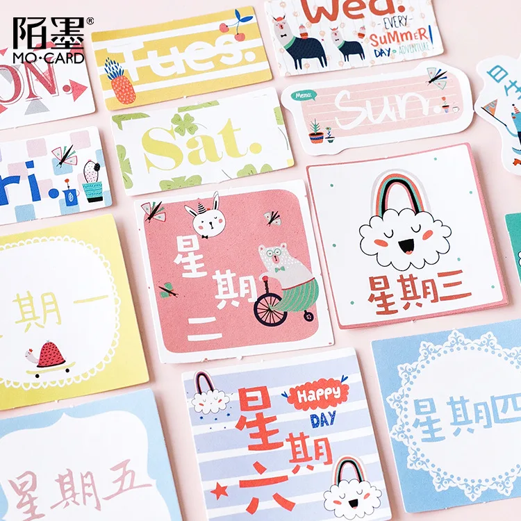 Mohamm 45 PCS Calandar Daily Mini Decorative Planner Scrapbook Journal Kawaii Japanese Stationery Travel Diary Stickers