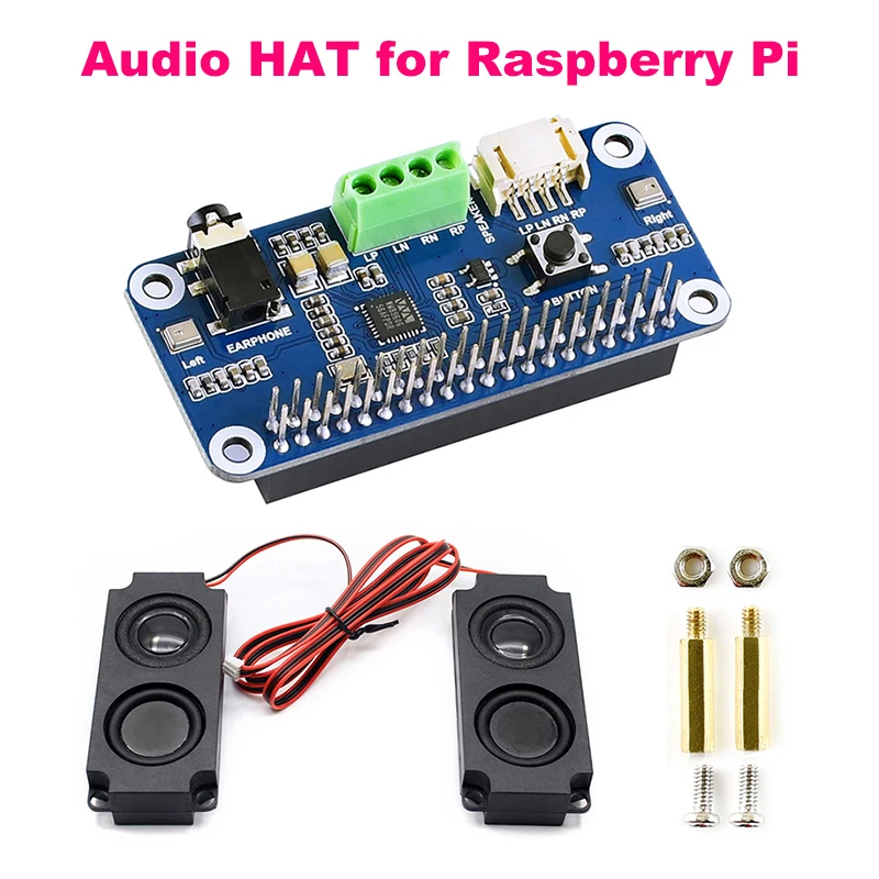 Raspberry Pi Hi-Fi Sound Card HAT WM8960 Audio Expansion Board Sound Card Module for Raspberry Pi 5/4 Stereo CODEC Play / Record