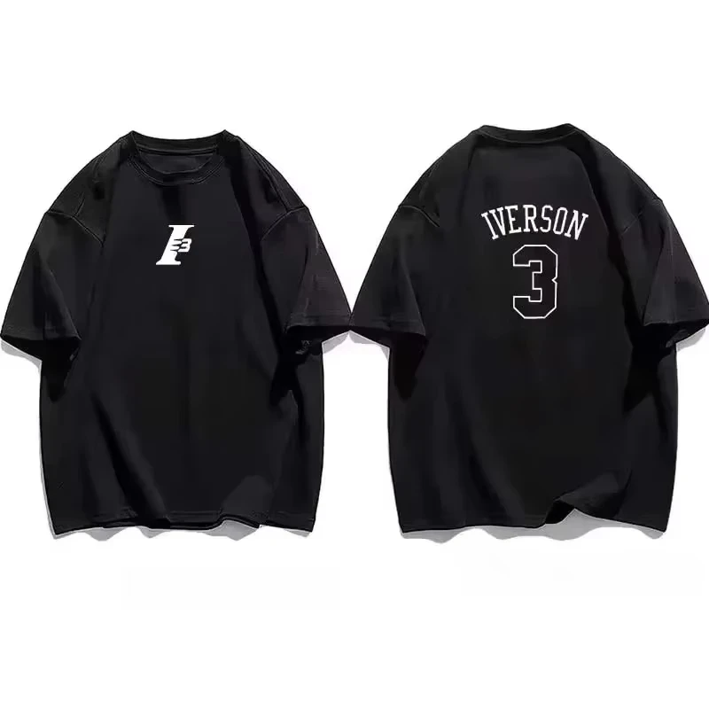 

New Summer Short-sleeved 76ers Iverson No. 3 Training Wear Men's SportsT-shirt Men's T-shirt