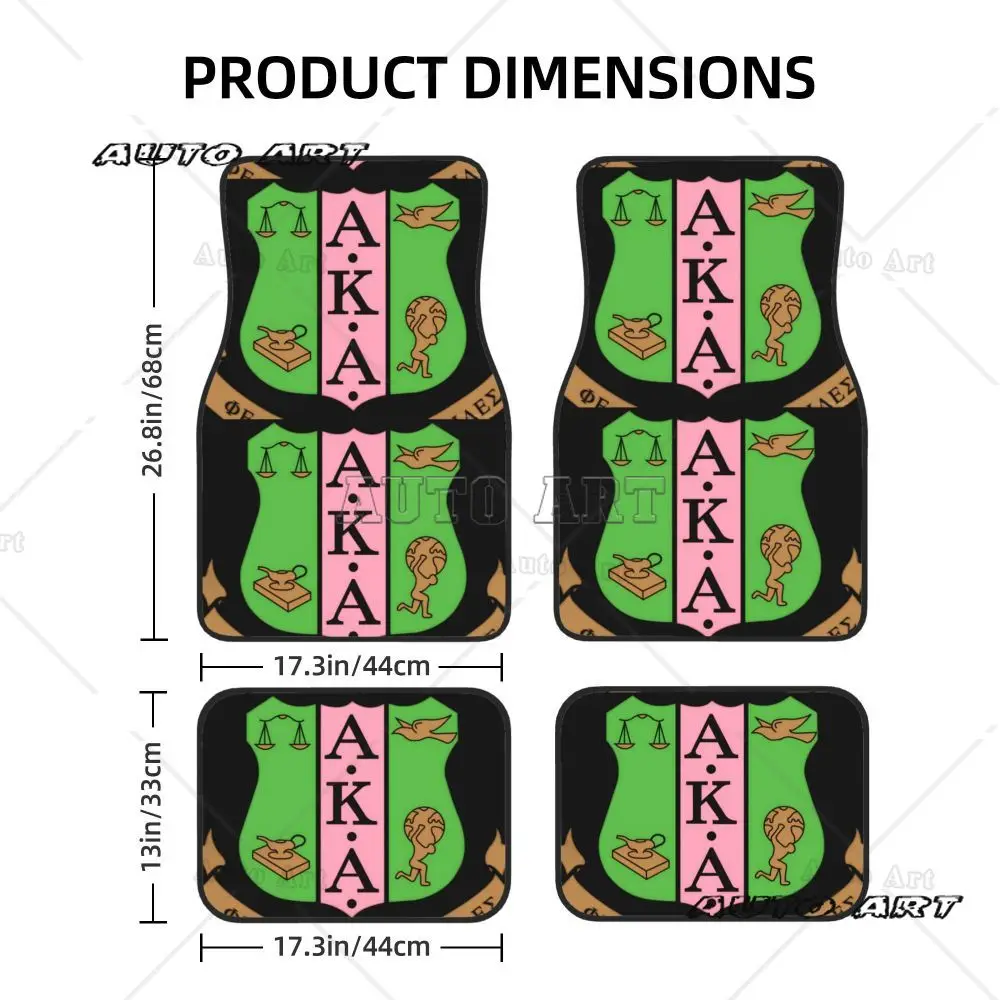 Alpha Kappa Alpha Sorority tappetini per Auto in gomma impermeabile 4 pezzi tappeti per pavimenti Auto tappeti tappetini antiscivolo per Auto tipo