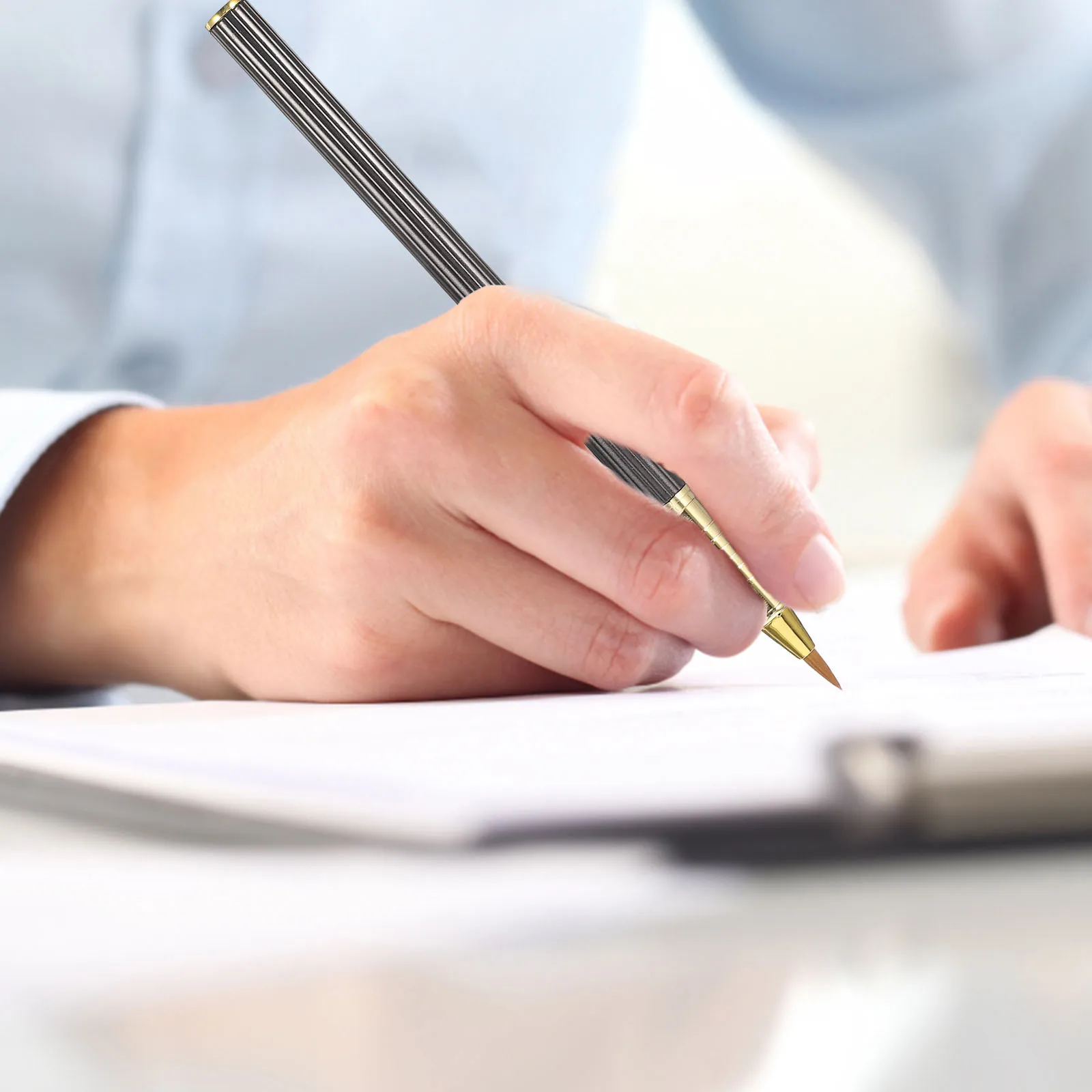 

2pcs Pen-Style Calligraphy Brush Premium Material Smooth No Hair Shedding For Watercolor Painting Drawing Writing Portable Brush