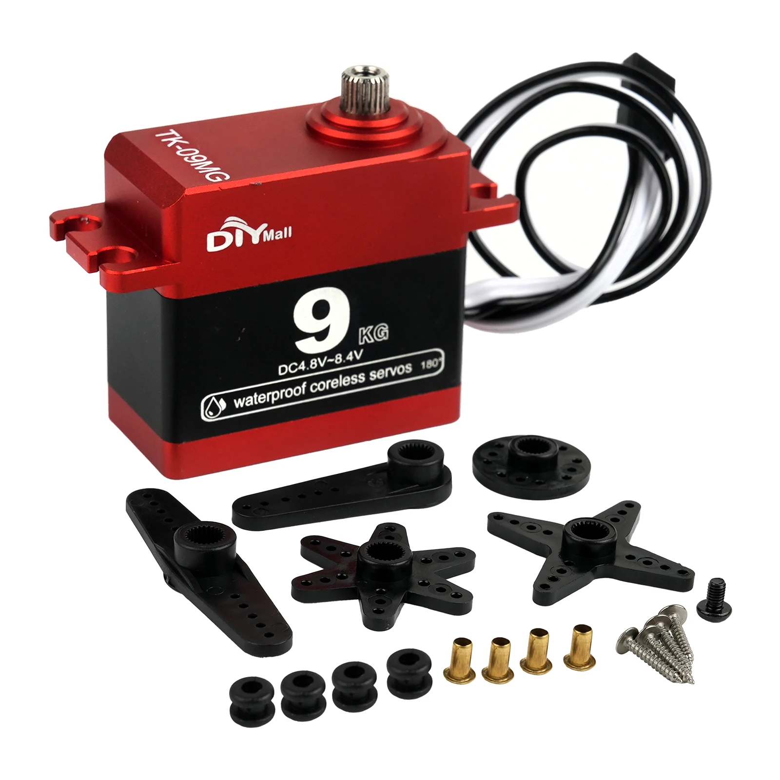 

TK-09MG 9 кг цифровой радиоуправляемый серводвигатель 180/270/360 ° Водонепроницаемые сервоприводы с металлической шестерней без сердечника для 1/10 1/12 RC Cars Crawler с неподвижным крылом