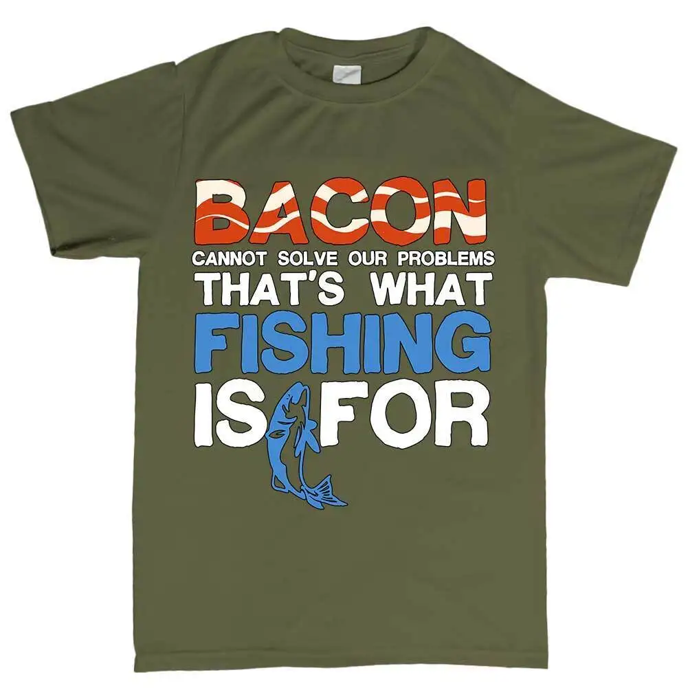 Mens Bacon Fishing Bait Running Carp Worms T shirt (Tee)