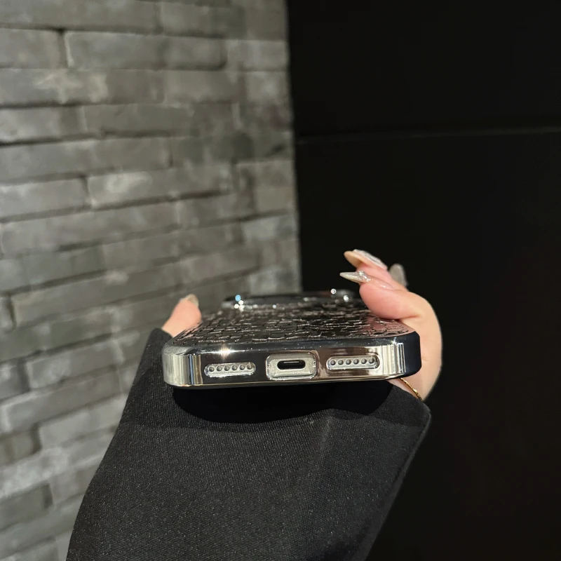 Luxury Plating Soft TPU Border Crocodile Pattern PU Leather Phone Case For iPhone 17 Pro Max 15 13 12 14 16 Pro Max Back Cover view 5