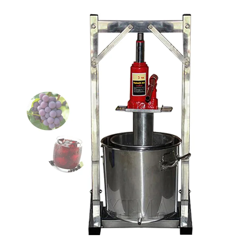 

Commercial 22L Capacity Manual Hydraulic Fruit Juicer Hand Stainless Steel Grape Press Machine Small Grape Wine Pressing Machine